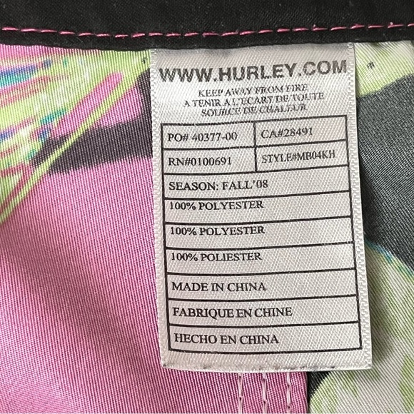 Hurley Phantom  Hawaiian Surf Swim Shorts 33 Inseam 9” Floral Boho Coastal Beach - Picture 6 of 7